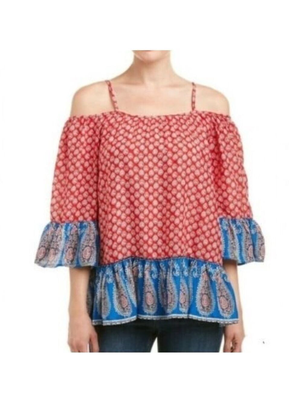 BEACHLUNCHLOUNGE Cold Shoulder 3/4 Sleeve Top
